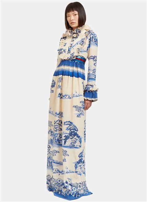 gucci blue tile dress|gucci long dresses.